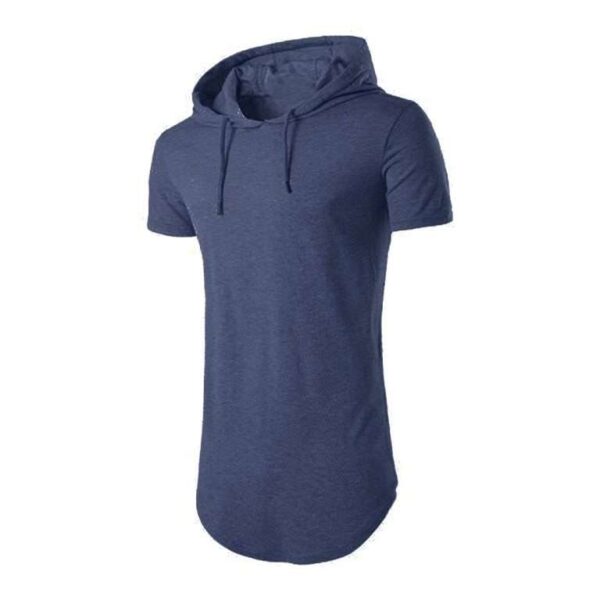 Short Sleeve Fleece Hoodie For Men - Image 4